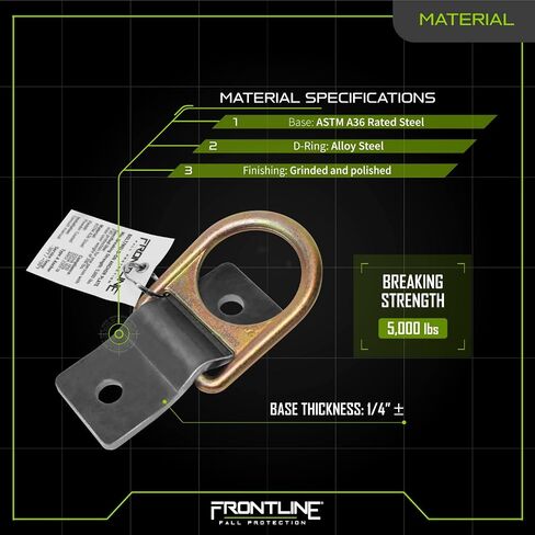 Frontline SBW01 Weld/Bolt-on Steel and Concrete Anchor | ASTM rated steel | can install and tie-off in multiple directions | Reusable Anchor | ANSI, OSHA & EN Compliant in Saudi Arabia