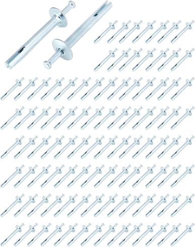 مسامير محرك مطرقة فولاذية مقاس 1/4 بوصة × 2 بوصة من QWORK في مرساة (100 لكل صندوق) in Kuwait