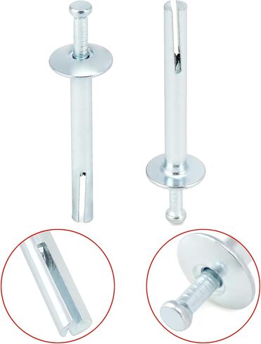 مسامير محرك مطرقة فولاذية مقاس 1/4 بوصة × 2 بوصة من QWORK في مرساة (100 لكل صندوق) in Kuwait