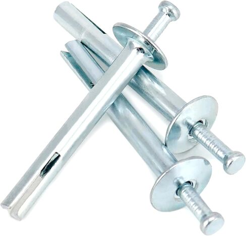 مسامير محرك مطرقة فولاذية مقاس 1/4 بوصة × 2 بوصة من QWORK في مرساة (100 لكل صندوق) in Kuwait