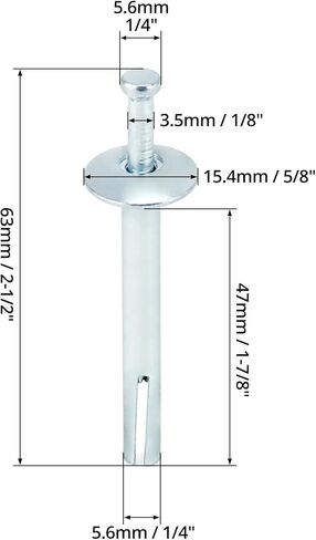 مسامير محرك مطرقة فولاذية مقاس 1/4 بوصة × 2 بوصة من QWORK في مرساة (100 لكل صندوق) in Kuwait