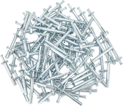 مسامير محرك مطرقة فولاذية مقاس 1/4 بوصة × 2 بوصة من QWORK في مرساة (100 لكل صندوق) in Kuwait