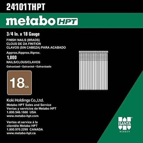 Metabo HPT Brad Nails | 2 Inch x 18 Gauge | Electro Galvanized | Smooth | 1,000 Count | 24108THPT in Saudi Arabia