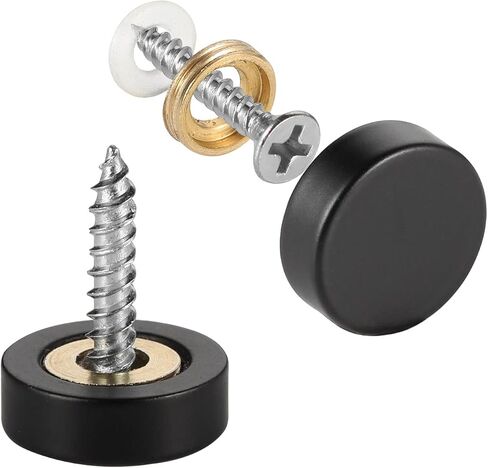 40 PCS Screw Covers Caps (Solid Brass Construction) Mirror Screws Fasteners, 3/5" Diameter, Brushed Stainless Steel in Kuwait