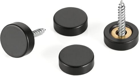 40 PCS Screw Covers Caps (Solid Brass Construction) Mirror Screws Fasteners, 3/5" Diameter, Brushed Stainless Steel in Kuwait