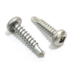 10 x 3/4" Stainless Pan Head Square Drive Sheet Metal Self Tapping Drilling Screws, (100 Pack) 410 Stainless, Choose Size and Quantity, by Bolt Dropper. in Saudi Arabia