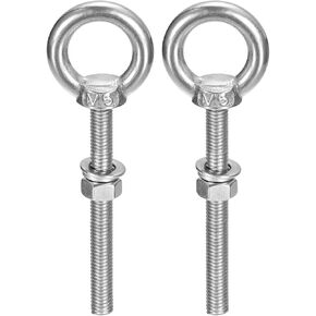 uxcell Lifting Eye Bolt, 1 Set M14 x 120mm Eye Bolt with Nut Washer 304 Stainless Steel Shoulder Lifting Ring Eye Bolt for Hanging Item in Kuwait