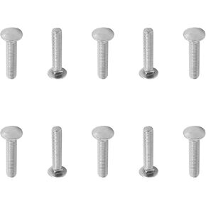 MroMax 10PCS Carriage Bolts M6x30mm Half Round Head Square Neck Bolt Fasteners 304 Stainless Steel Neck Carriage Bolt Silver Tone in Kuwait