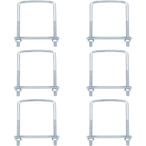 6 Pcs Square U-Bolts 4 Inches Wide,Zinc Electroplating Carbon Steel U Clamps,Inner Size 4" W x 5" L,Adjustable Height :64-125mm(2½-5 inches) in Kuwait