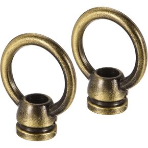 MECCANIXITY Eye Nut 15kg Max Load 36x43mm M10 Thread Ring Shape Female Loop for Hanging Lamp Chandelier, Black Pack of 2