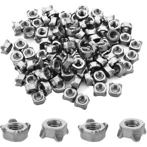 MroMax Weld Nuts M6 Square UNC الخشنة الكربون الصلب آلة المسمار الفضة حزمة من 100 in Kuwait