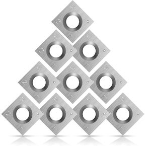 8Pcs Tungsten Carbide Cutters Inserts Set for Wood Lathe Turning Tools(Include 11mm Square with Radius,12mm and 8.9mm Round,30x10mm Diamond with sharp point),Supplied with Screws
