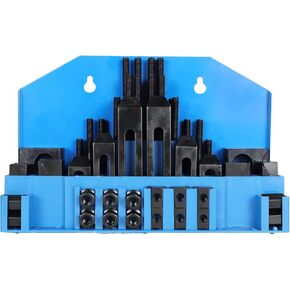 58pc T-slot Clamping Kit Sets of Fixtures, Pro-Series 1/2 T-Slot Step Hold Down Clamp Clamping Kit 3/8-16 Stud Clamping Kit Mill Machinist Set in Kuwait
