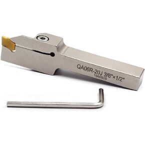 OSCARBIDE 3/8"x1/2"Nickel Plated Indexable Grooving Parting Holder QA06R-20J Heavy DutyRight -Hand Lathe Cut Off Tool with GTN-2 Carbide Insert, 1pcs in Saudi Arabia