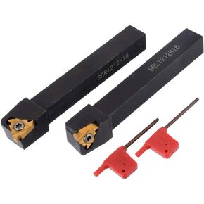 1/2 "2 قطعة SEL1212H16 + SER1212H16 أداة حامل CNC موضوع تحول حامل + 2 قطعة 16ER/IR AG60 كربيد خيوط إدراج مع وجع لأداة مخرطة الموضوع in Kuwait