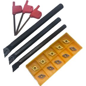 RHFGYY 3pcs 95° Turning Boring Bars Turning Tool Holder S08K/S10K/S12M-SDJCR07 Shank Dia 1/3" 3/8" 1/2" Right Hand + 10pcs DCMT21.51 DCMT070204 Carbide Turning Insert for Steel and Stainless Iron in Saudi Arabia