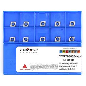 إدراجات كربيد FomaSP للألمنيوم CCGT21.51 / CCGT060204-LH لتحويل أدوات القطع تشطيب القطع 10 قطعة in Kuwait