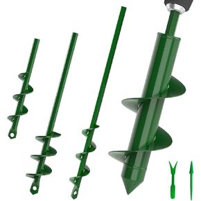 جيموش 4 قطع مثقاب مثقاب مثقاب أوجر 1.6 × 9 بوصة ، 1.6 × 18 بوصة ، 2 × 14.5 بوصة ، و 3 × 12 بوصة - حديقة بوست هول حفر لأداة زراع المصباح، ل 3/8 بوصة سداسية محرك in Kuwait