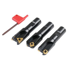 Accusize Industrial Tools 3 Pc Little Hogger End Mill Set, 45 Deg, 90 Deg and 3/16r Mill with 3/4'' Shank, 1'' Head, 0046-0700 in Saudi Arabia