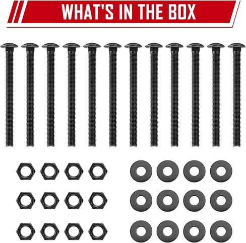 SPARKWHIZ 1/2 in. x 6 in. Carriage Bolt Kit Includes 12 Bolts, 12 Washers, and 12 Nuts in Kuwait
