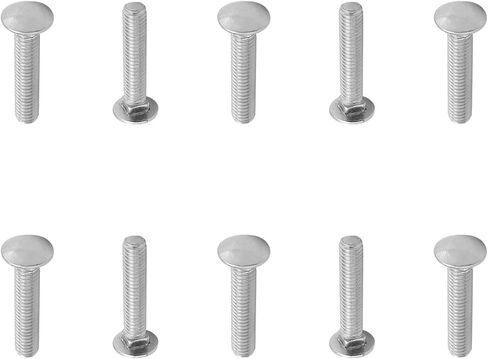 MroMax 10PCS Carriage Bolts M6x30mm Half Round Head Square Neck Bolt Fasteners 304 Stainless Steel Neck Carriage Bolt Silver Tone in Kuwait