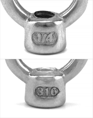 صامولة رفع العين من QWORK، 4 عبوات، 1/4 بوصة من الفولاذ المقاوم للصدأ بدرجة بحرية UNC 316 in Kuwait