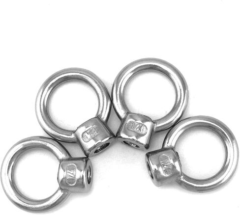 صامولة رفع العين من QWORK، 4 عبوات، 1/4 بوصة من الفولاذ المقاوم للصدأ بدرجة بحرية UNC 316 in Kuwait