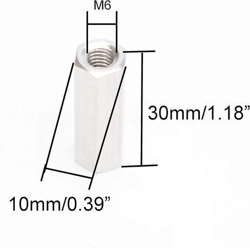 Smartsails 5 قطعة M6 X 1-Pitch 30 مللي متر طول 304 الفولاذ المقاوم للصدأ متري عرافة اقتران الجوز in Kuwait