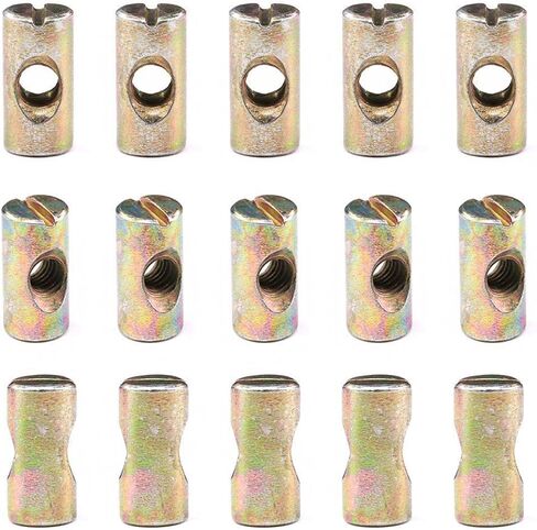 Hilitchi 20-Pcs M6 Pozidriv Slotted Barrel Nuts Cross Dowels Slotted Nuts for Furniture Beds Crib Chairs - M6 x 20mm in Saudi Arabia