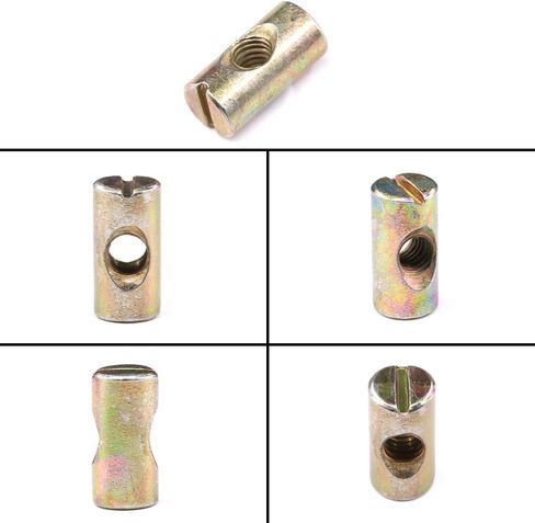 Hilitchi 20-Pcs M6 Pozidriv Slotted Barrel Nuts Cross Dowels Slotted Nuts for Furniture Beds Crib Chairs - M6 x 20mm in Saudi Arabia