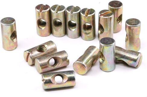 Hilitchi 20-Pcs M6 Pozidriv Slotted Barrel Nuts Cross Dowels Slotted Nuts for Furniture Beds Crib Chairs - M6 x 20mm in Saudi Arabia