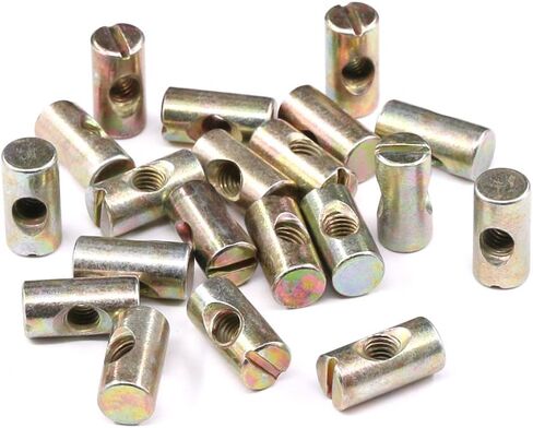 Hilitchi 20-Pcs M6 Pozidriv Slotted Barrel Nuts Cross Dowels Slotted Nuts for Furniture Beds Crib Chairs - M6 x 20mm in Saudi Arabia
