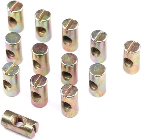 Hilitchi 20-Pcs M6 Pozidriv Slotted Barrel Nuts Cross Dowels Slotted Nuts for Furniture Beds Crib Chairs - M6 x 20mm in Saudi Arabia