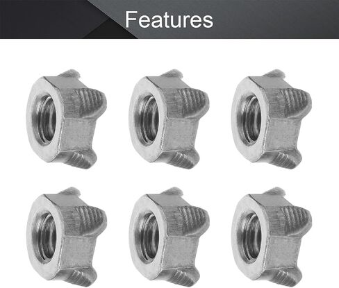 MroMax Weld Nuts M6 Square UNC الخشنة الكربون الصلب آلة المسمار الفضة حزمة من 100 in Kuwait