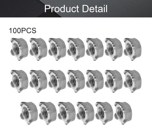 MroMax Weld Nuts M6 Square UNC الخشنة الكربون الصلب آلة المسمار الفضة حزمة من 100 in Kuwait