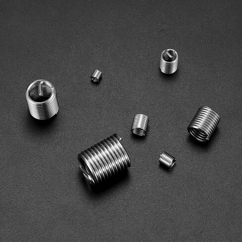 60 Pcs Wire Screw Sleeve Thread Repair Kit, Metric M3 M4 M5 M6 M8 M10 M12 Wire Inserts Screws Sleeve Assortment Kit, Stainless Steel Helical Type Coiled Wire Thread Inserts Repair Sleeve in Saudi Arabia