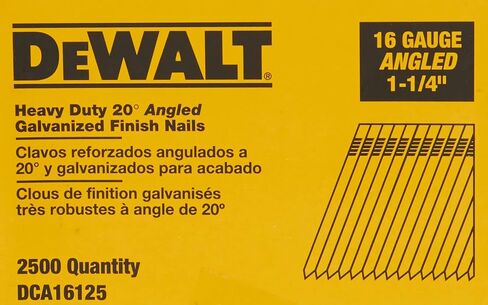 DEWALT Finish Nails, 20-Degree, 1-1/4-Inch, 16GA, 2500-Pack (DCA16125) in Saudi Arabia