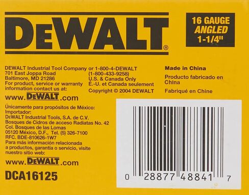 DEWALT Finish Nails, 20-Degree, 1-1/4-Inch, 16GA, 2500-Pack (DCA16125) in Saudi Arabia