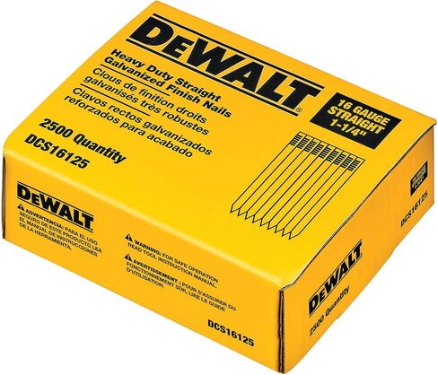 أظافر DEWALT النهائية، 1-1/4 بوصة، 16 جيجا، 2500 حزمة (DCS16125) (قد تختلف التعبئة) in Kuwait