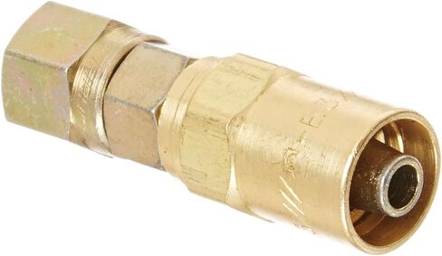 مشبك خرطوم دوار من النحاس من Eaton Hansen 720B3 مع حشوة أنثى من الفولاذ، معرف خرطوم 1/4 بوصة، خرطوم OD 1/2 بوصة، 7/16 بوصة -20 خيط مستقيم in Kuwait