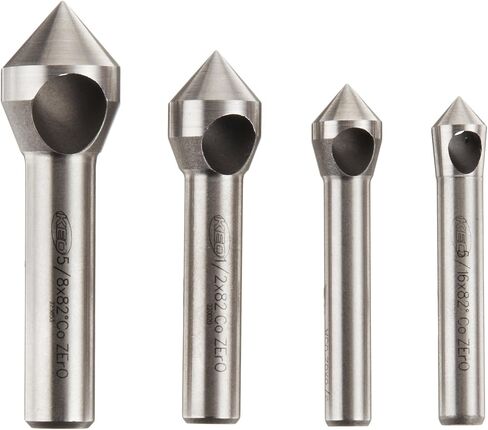 KEO 53518 Cobalt Steel Single-End Countersink Set, Uncoated (Bright) Finish, 82 Degree Point Angle, 5/16" - 5/8" Head Diameter in Saudi Arabia