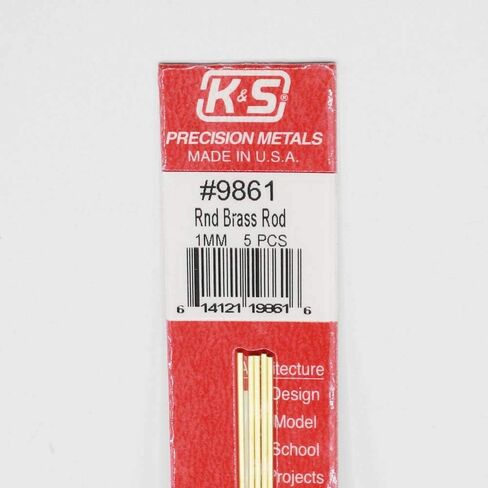 K&S 9861 قضيب نحاسي دائري، 1 مم OD × 300 مم طول، 5 قطع، صنع في الولايات المتحدة الأمريكية in Kuwait