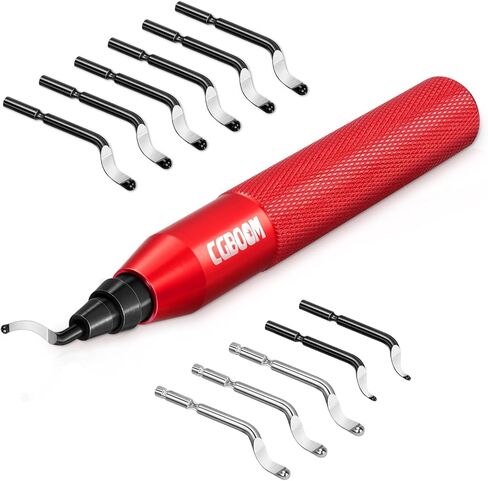 أداة إزالة الأزيز مع 10 شفرات HSS (فولاذية) إضافية في 3 أوضاع ومقبض ألومنيوم واحد - تعمل على المعدن والبلاستيك والراتنج والطابعة ثلاثية الأبعاد وأنابيب PVC والنحاس، ومزيل حواف الثقب، ومزيل الأزيز، وأداة مخرطة محمولة in Kuwait