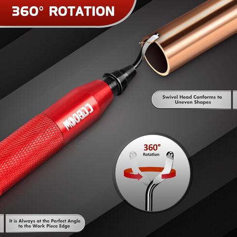 أداة إزالة الأزيز مع 10 شفرات HSS (فولاذية) إضافية في 3 أوضاع ومقبض ألومنيوم واحد - تعمل على المعدن والبلاستيك والراتنج والطابعة ثلاثية الأبعاد وأنابيب PVC والنحاس، ومزيل حواف الثقب، ومزيل الأزيز، وأداة مخرطة محمولة in Kuwait