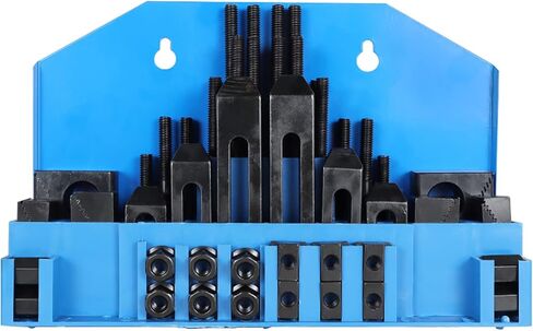 58pc T-slot Clamping Kit Sets of Fixtures, Pro-Series 1/2 T-Slot Step Hold Down Clamp Clamping Kit 3/8-16 Stud Clamping Kit Mill Machinist Set in Kuwait