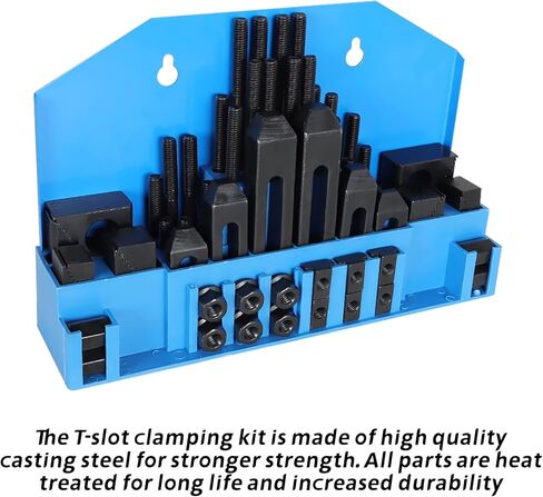 58pc T-slot Clamping Kit Sets of Fixtures, Pro-Series 1/2 T-Slot Step Hold Down Clamp Clamping Kit 3/8-16 Stud Clamping Kit Mill Machinist Set in Kuwait