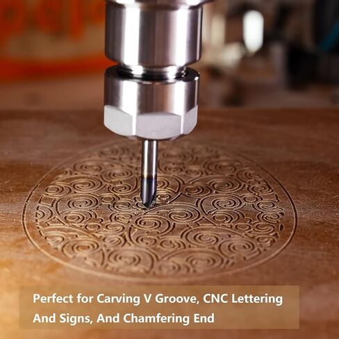 Spetool 90 Degree Carbide V Bits with Tiain Coated 4 Flutes, Chamfer End Mill for Caving V Groove and Sign in Kuwait