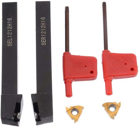1/2 "2 قطعة SEL1212H16 + SER1212H16 أداة حامل CNC موضوع تحول حامل + 2 قطعة 16ER/IR AG60 كربيد خيوط إدراج مع وجع لأداة مخرطة الموضوع in Kuwait