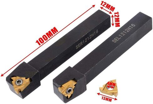 1/2 "2 قطعة SEL1212H16 + SER1212H16 أداة حامل CNC موضوع تحول حامل + 2 قطعة 16ER/IR AG60 كربيد خيوط إدراج مع وجع لأداة مخرطة الموضوع in Kuwait