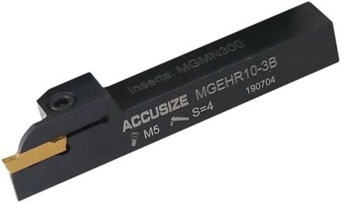 Accusize Industrial Tools 5/8'' x 5/8" Cut-Off Holder, Parting Tool, Mgehr10-3b of 2387-2005 with 10 Carbide Inserts for Cutting Steel 2387-0005ins in Saudi Arabia